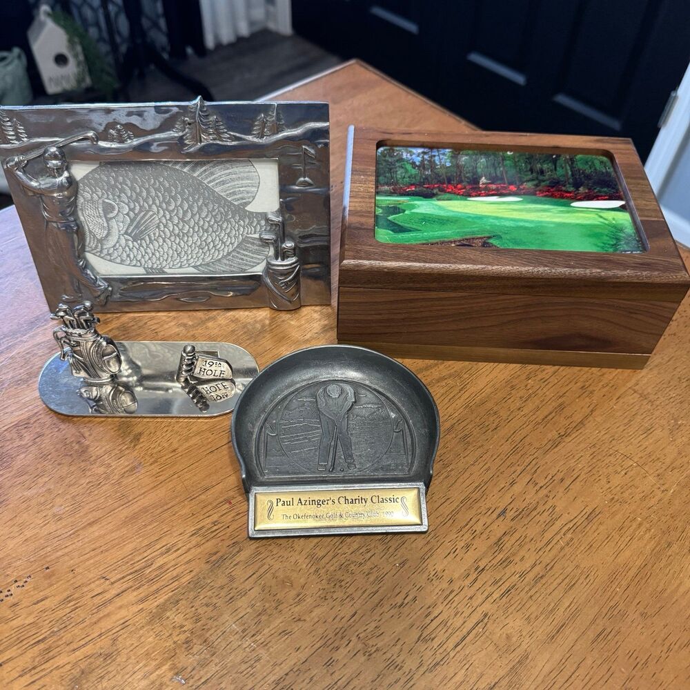 Golf Themed Home Decor, Golf balls, Business card holder, Trinket box, Frame